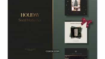 دانلود قالب ایندیزاین اینستاگرام Holiday Social Media Pack