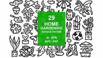 دانلود وکتور باغ فانتزی Home Garden Doodles
