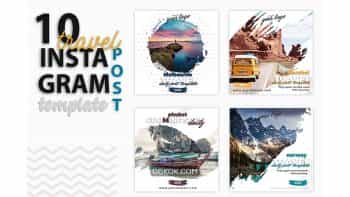 دانلود فایل لایه باز پست اینستاگرام با موضوع سفر Instagram Post Template-Travel