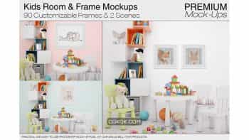 دانلود موکاپ قاب عکس اتاق خواب کودک Kids Room & Frame Mockups