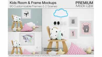 دانلود موکاپ قاب عکس اتاق کودک Kids Room & Frame Mockups