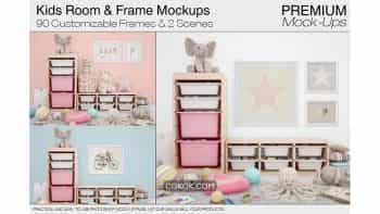 دانلود موکاپ قاب عکس اتاق کودک Kids Room & Frame Mockups