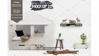 دانلود موکاپ دیوار و قاب عکس اتاق کودک Kids Room Wall/Frame Mock Up
