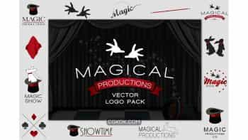 دانلود وکتور شعبده بازی Magical Productions, Magic Logo Pack