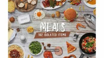 دانلود جعبه ابزار ساخت مواد غذایی Meals – Isolated Food Items