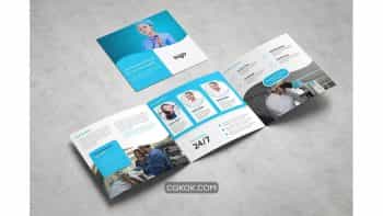 دانلود وکتور بروشور پزشکی سه لت Medical Square Tri Fold Brochure