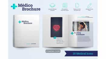دانلود قالب ایندیزاین بروشور پزشکی Médico Brochure Template
