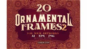 دانلود فایل لایه باز فریم قدیمی Ornamental Vintage Frames 2