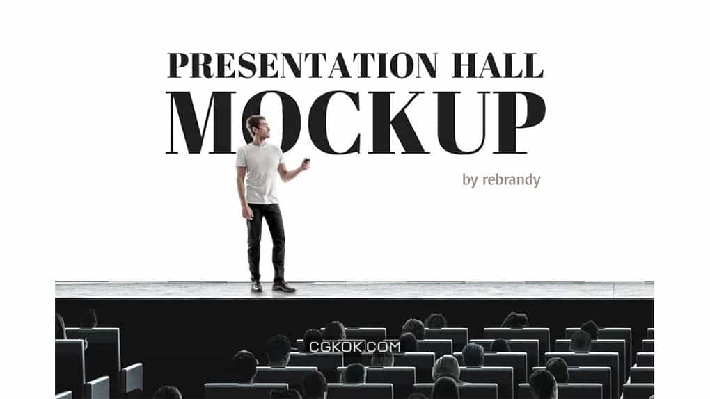 دانلود موکاپ پرزنتیشن در سالن همایش Presentation Hall Mockup