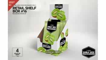 دانلود موکاپ جعبه Retail Shelf Box Packaging Mockup