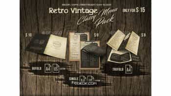 دانلود فایل لایه باز منو غذا Retro Vintage Classy Menu Bundle