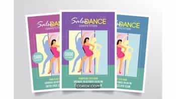 دانلود وکتور تراکت مسابقه رقص سالسا Salsa Dance Competition Flyer