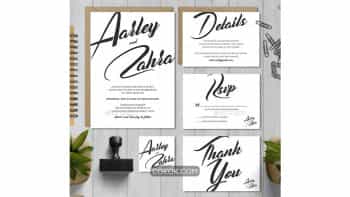 دانلود فایل لایه باز کارت دعوت عروسی Simple Wedding Invitation Set