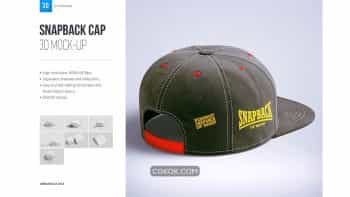 دانلود موکاپ کلاه Snapback Cap 3d Mockup