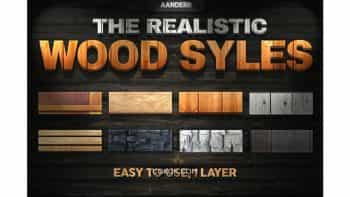 دانلود استایل آماده چوب برای فتوشاپ The Realistic Wood Styles