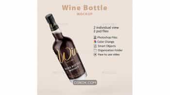دانلود موکاپ بطری نوشیدنی Wine Bottle Mockup