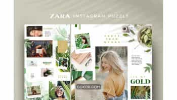 دانلود فایل لایه باز پست پازلی اینستاگرام Zara – Instagram puzzle