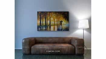دانلود موکاپ مبلمان و تابلو نقاشی Art & Sofa Mockup