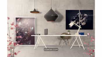 دانلود موکاپ میز کار Interior Work Desk V2