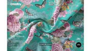 دانلود موکاپ پارچه چین خورده Creased Fabric Mockup 38/FF V.6
