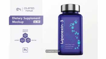 دانلود موکاپ مکمل غذایی Dietary Supplement Mockup V. 2A Plus