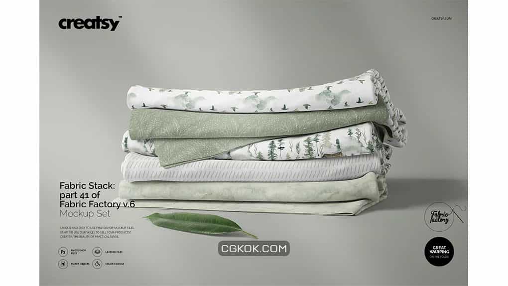 دانلود موکاپ پارچه Fabric Stack Mockup 41/FF V.6