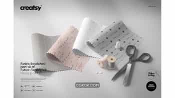 دانلود موکاپ پارچه Fabric Swatches Mockup 18/FF V.6
