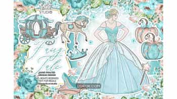 دانلود کلیپ آرت آبرنگی Fairy Tale design