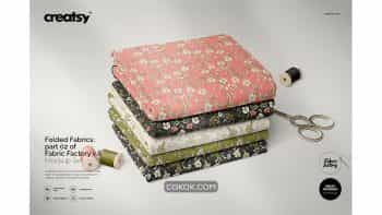 دانلود موکاپ پارچه تاشده Folded Fabrics Mockup 02/FF V.6