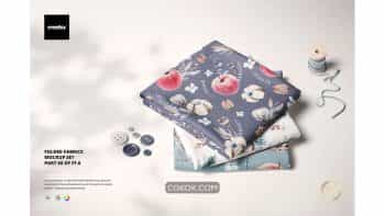 دانلود موکاپ پارچه تا شده Folded Fabrics Mockup 66/FF V.6