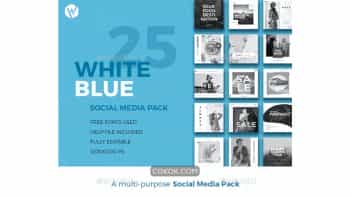 دانلود فایل لایه باز بنر اینستاگرام Instagram Blue & White Banners