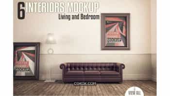 دانلود موکاپ نشیمن و اتاق خواب Interiors Mock-up Vol. 5