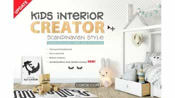 دانلود جعبه ابزار ساخت موکاپ اتاق کودک KIDS Interior Creator