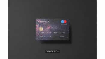 دانلود موکاپ کارت اعتباری Landscape Credit Card Mockup