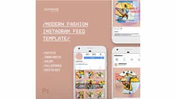 دانلود فایل لایه باز پست فشن اینستاگرام Modern Fashion Instagram Feed Vol. 1