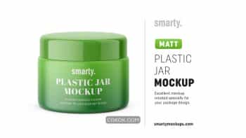 دانلود موکاپ قوطی پلاستیکی Plastic Jar Mockup / Matt