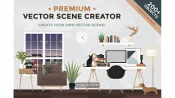 دانلود جعبه ابزار ساخت وکتور گرافیکی Premium Vector Scene Creator