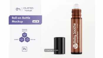 دانلود موکاپ بطری توپ رول Roll-on Bottle Mockup V. 1A