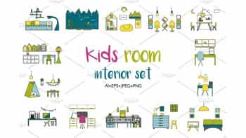 دانلود جعبه ابزار ساخت وکتور اتاق کودک Scene generator for kids room design