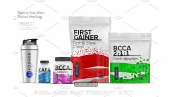 دانلود موکاپ مکمل ورزشی Sports Nutrition Poster Mock-Up