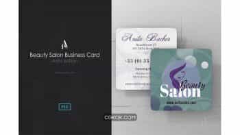 دانلود فایل لایه باز کارت ویزیت سالن زیبایی Beauty Salon – Square Business Card
