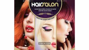 دانلود فایل لایه باز تراکت سالن زیبایی Hair Salon Flyer