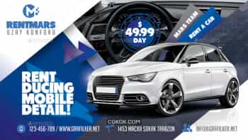 دانلود فایل لایه باز کارت ویزیت اجاره ماشین Rent A Car Business Card Templates