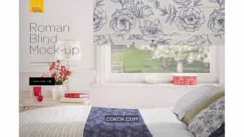 دانلود موکاپ پرده Roman Blind Mock-up