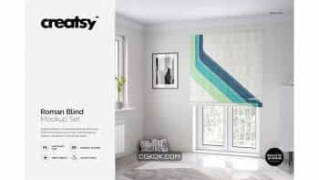 دانلود موکاپ پرده Roman Blind Mockup Set