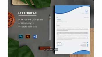 دانلود قالب آماده ورد سربرگ تجاری Business Letterhead Word