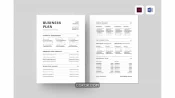 دانلود قالب آماده ورد برنامه کسب و کار Business Plan | MS Word & Indesign
