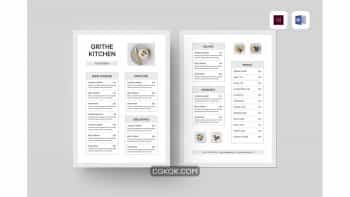 دانلود قالب آماده ورد منوی غذا Food Menu | MS Word & Indesign