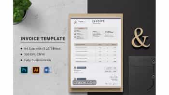 دانلود قالب آماده ورد فاکتور Invoice Word