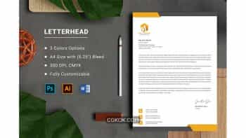 دانلود قالب آماده ورد سربرگ Letterhead Word